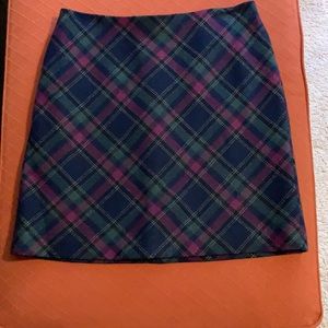 Talbots wool plaid skirt